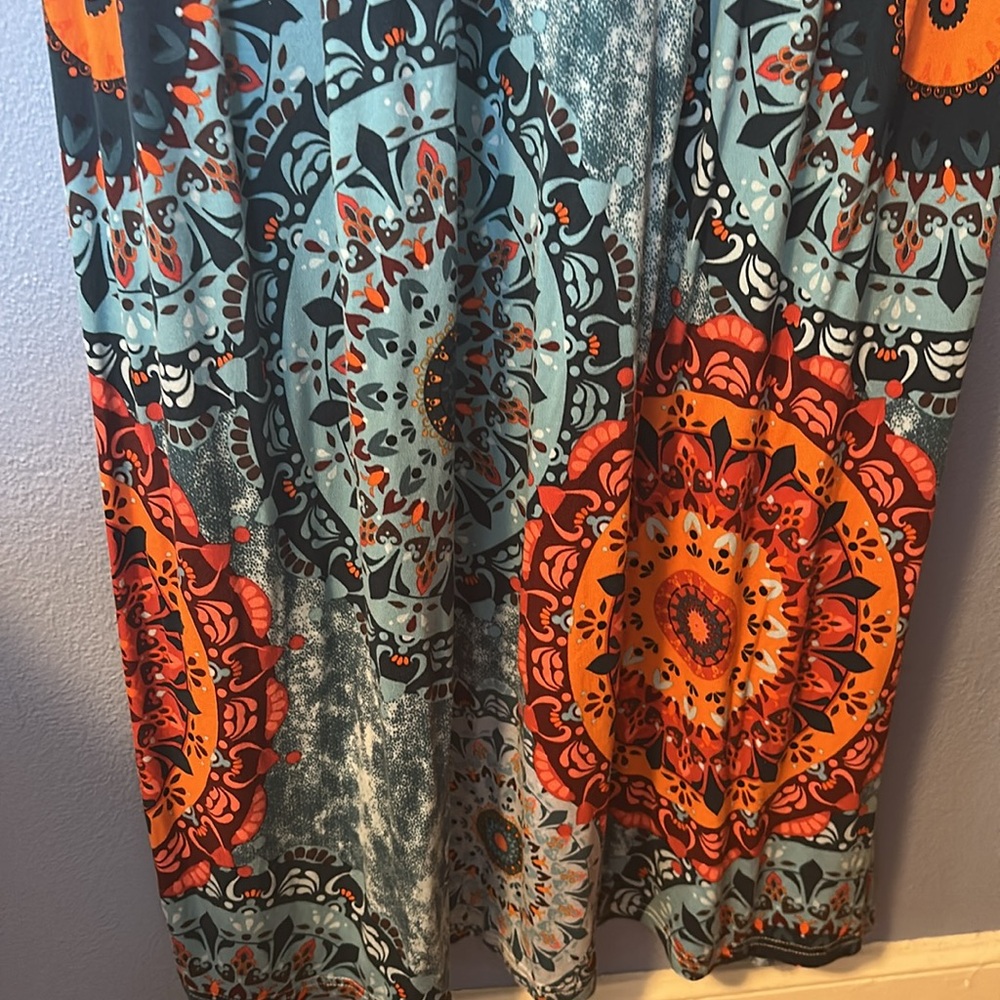 Grecerelle Summer Maxi Round Neck Short Sleeves Pockets Dress Sz 3XL - Picture 10 of 13